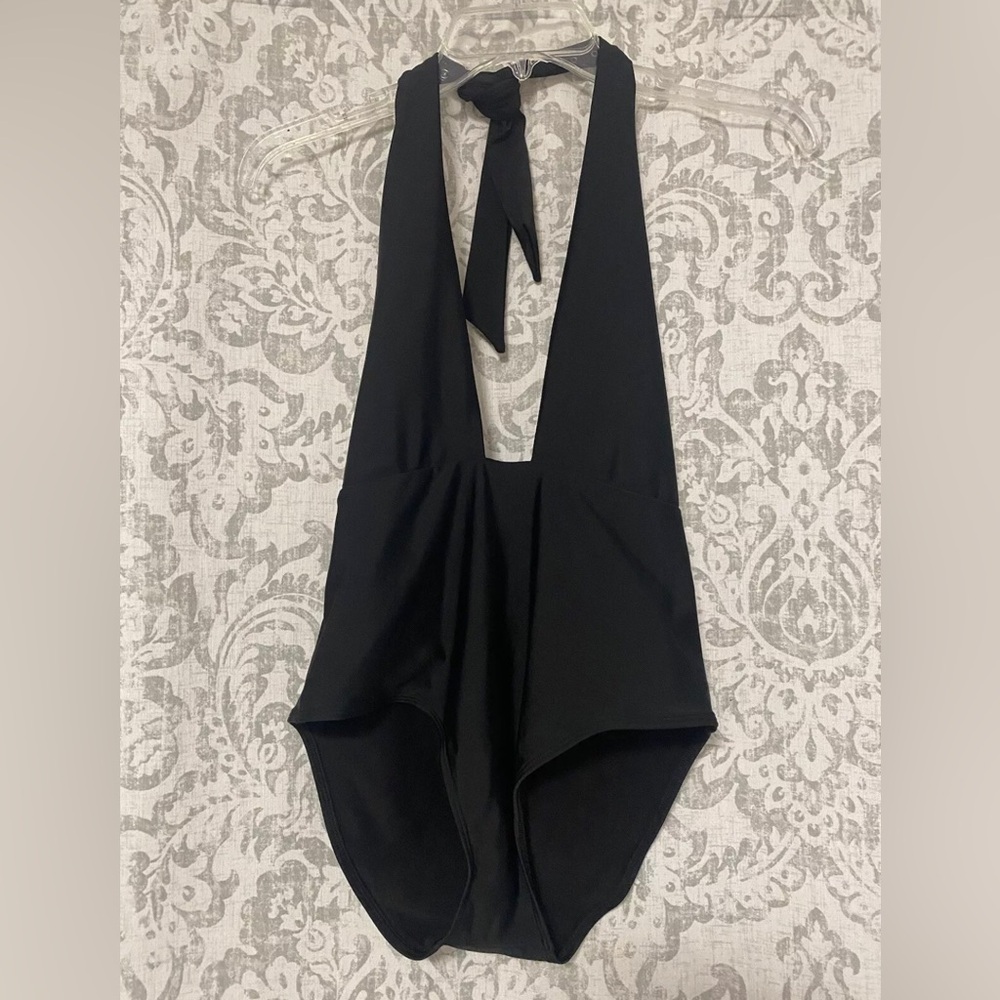 Movie Star Classic plunge Halter One Piece Swimsuit